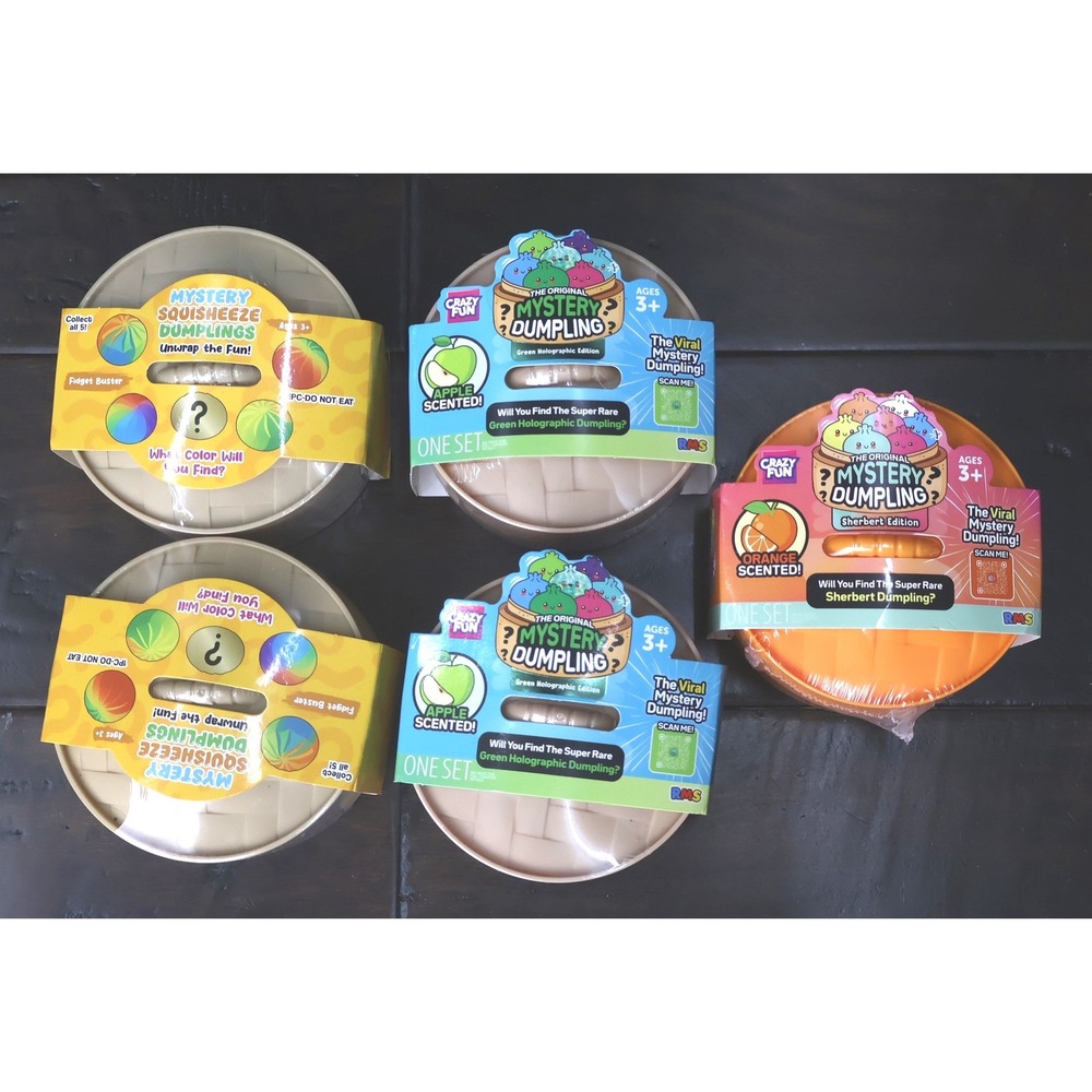 RMS Mystery Dumpling Squishee Lot 5pk Unisex OS Multi New Scented Fidget Toy
